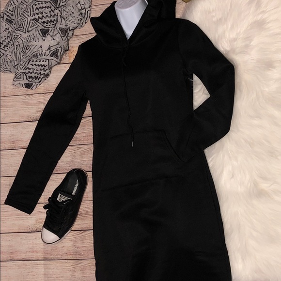 🆕Last 1 in Black! Hooded Sweatshirt Dress Casual - Picture 5 of 8